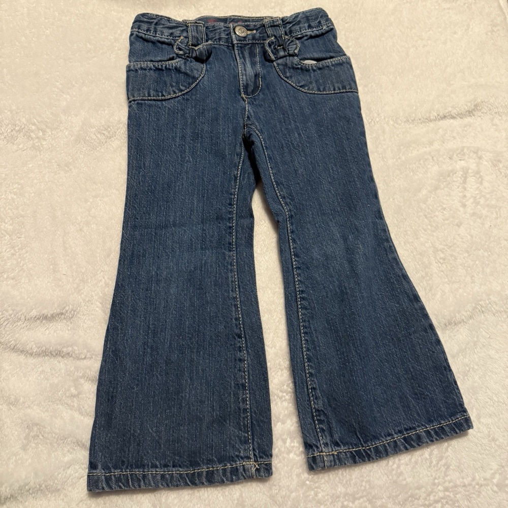 2013 Gymboree Toddler Girls Jeans Size 3T‎ Flare Bow Pockets